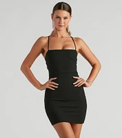 Simply Stunning Lace-Up Mini Dress