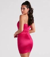 Subtle Shine Satin Short Dress