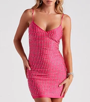 Let's Party Rhinestone Bodycon Mini Dress