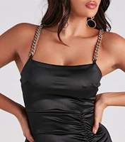 Make It Your Moment Chain Strap Mini Dress