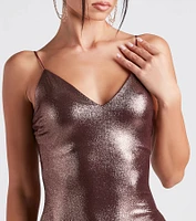 Own The Spotlight Metallic Dress