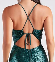 Spread Your Sparkle Sequin Tie Back Dress