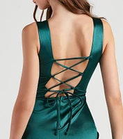 Sleek Perfection Satin Mini Dress