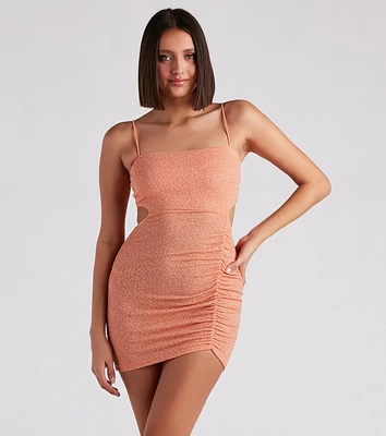 Major Shine Glitter Knit Mini Dress