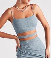 Glowing Night Glitter Cutout Dress