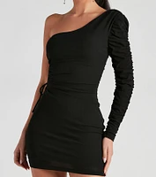 Arm Candy One Shoulder Mini Dress