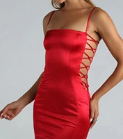 Dinner And Dancing Satin Dress