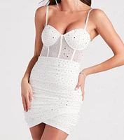 Night Out Sparkle Rhinestone Bodycon Mini Dress