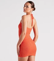Glitter Goals Halter Mini Dress