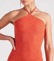 Glitter Goals Halter Mini Dress