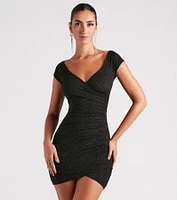 Radiant Glitter Off-The-Shoulder Dress