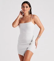 All Night Glamour Rhinestone Glitter Mini Dress