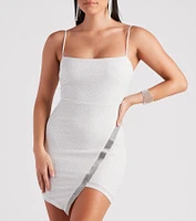All Night Glamour Rhinestone Glitter Mini Dress