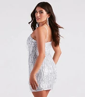 Sparkle Soiree Sequin Fringe Mini Dress