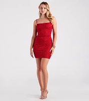 Key To Sparkle Glitter Mini Dress