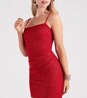 Key To Sparkle Glitter Mini Dress