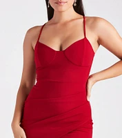 Hot Commodity Wrap-Front Bodycon Mini Dress