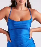 All The Right Moves Cowl Neck Mini Dress