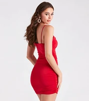 Like An Hourglass Ruched Mini Dress