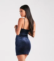 Twinkle Like A Star Glitter Velvet Mini Dress