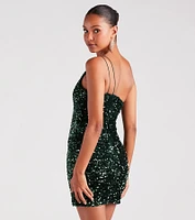 Luxe Shine Sequin Velvet Bodycon Mini Dress
