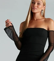 Timeless Style Crepe Off The Shoulder Dress
