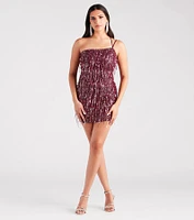 Shake It Up Sequin Fringe Mini Dress
