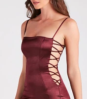 Dinner And Dancing Satin Dress