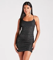 Gorgeous Glam Glitter Mesh Mini Dress
