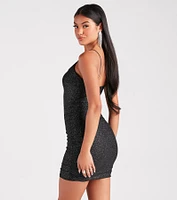 Gorgeous Glam Glitter Mesh Mini Dress
