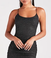 Gorgeous Glam Glitter Mesh Mini Dress