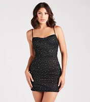 Let It Glow Glitter Mesh Mini Dress
