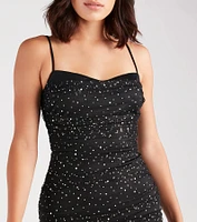 Let It Glow Glitter Mesh Mini Dress
