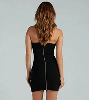 Come Out Tonight Mesh Strapless Mini Dress
