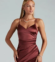 Wrapped Up Style Satin Mini Dress
