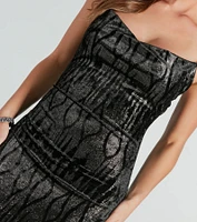 Amped Up Glamour Glitter Velvet Mini Dress