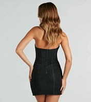 Serving Curves Rhinestone Corset Mini Dress