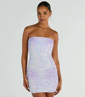 Enchanting Muse Iridescent Sequin Mini Dress