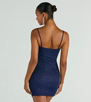 Key To Sparkle Glitter Mini Dress