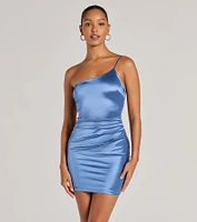 Chic Silhouette Satin Bodycon Mini Dress