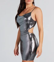 Major Showstopper Metallic Bodycon Mini Dress