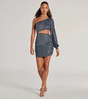 Steal The Shine Glitter Cutout Dress