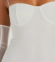 Main Attraction Glitter Mini Dress And Gloves Set