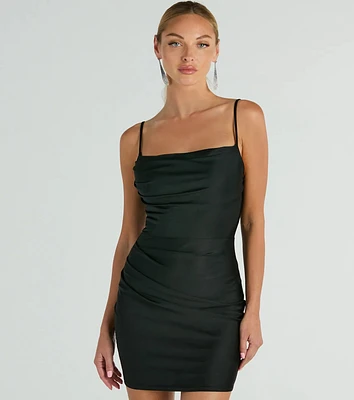 Flawless Allure Cowl Neck Bodycon Mini Dress