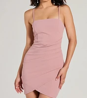 Wrapped Stylish Crepe Mini Dress