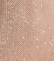 Sparkly Catch Sleeveless Sequin Fishnet Mini Dress