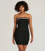 Irresistible Confidence Lace-Up Ponte Mini Dress