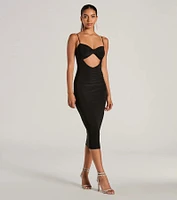 Treat Yourself Sleeveless Bow Cutout Midi Dress