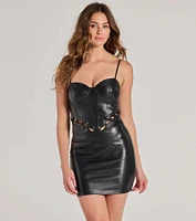 Dark Angel Faux Leather Corset Mini Dress