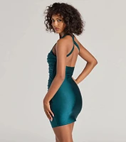Flirty Mood Pleated Open Back Mini Dress